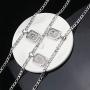 Joycuff Silver Square Initial Necklaces for Women Men Teen Girls Boys Husband Dad Mom Daughter Personalized Letter Name 26 Alphabets Stainless Steel Figaro Chain Medallion Pendant Necklace