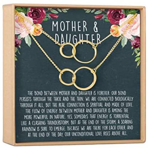 Mother & Daughter Necklace - Gift ideas, Heartfelt Card & Jewelry Gift for Birthday, Holiday, Mothers Day Gift, Gifts for Mom, Christmas present and more