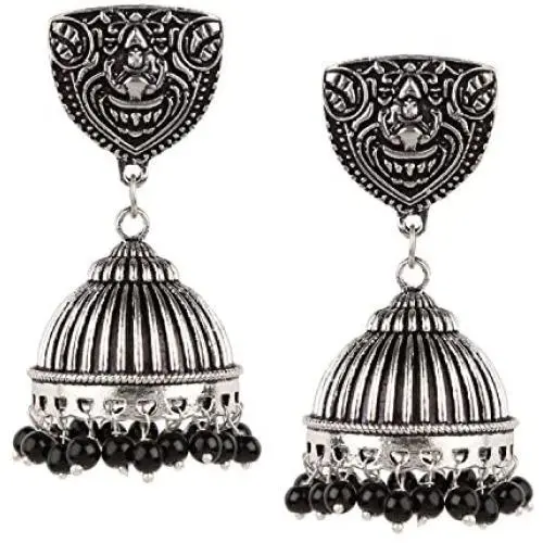 Efulgenz Indian Vintage Retro Ethnic Gypsy Oxidized Silver Tone Boho Jhumka Jhumki Dangle Earrings with Stud for Girls and Women Love Gift Efulgenz Indian Vintage Retro Ethnic Gypsy Oxidized Silver Tone Boho Jhumka Jhumki Dangle Earrings with Stud for Girls and Women Love Gift