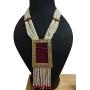 CROWN JEWEL Indian Bollywood Ethnic Gold Plated Pearl Kundan Fashion Jewelry Necklace Set for Women