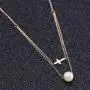 ZHQI Cross Pearl Choker Necklace 18K Rose Gold Plated Stainless Steel Simple Tiny Layered Chain Pendant ZHQI Cross Pearl Choker Necklace 18K Rose Gold Plated Stainless Steel Simple Tiny Layered Chain Pendant