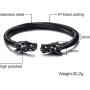 Mgutillart Punk Rock 10MM Titanium Steel Dragon Cuff Bracelet
