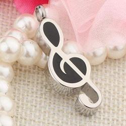 SexyMandala Urn Necklaces for Ashes 18 Music Note Symbol Black Cremation Keepsake Memorial Pendant Jewelry