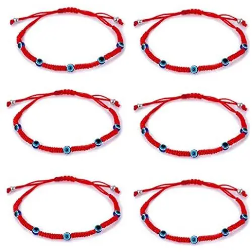 6pcs Evil Eye String Kabbalah Bracelets for Protection and Luck Hand-Woven Red Rope Cord Thread Friendship Bracelet Anklet (HS028-5) 6pcs Evil Eye String Kabbalah Bracelets for Protection and Luck Hand-Woven Red Rope Cord Thread Friendship Bracelet Anklet (HS028-5)