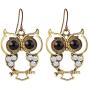 Owl Earrings for Women,Retro Copper Owl Zircon Dangle Earrings,Boho Cute Owl Bird Earrings For Girls,Gifts for Owl Animal Lovers