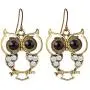 Owl Earrings for Women,Retro Copper Owl Zircon Dangle Earrings,Boho Cute Owl Bird Earrings For Girls,Gifts for Owl Animal Lovers