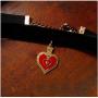 Queen of Hearts Costume Red Heart Earrings and Choker Necklace Halloween Costume for Queen of Hearts Halloween Dangle Drop Earrings and Black Choker Vintage Accessories Jewelry for Women Girls