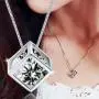 Crystalline Azuria White Zirconia Crystals Cube Set Pendant Necklace 18'' Dangle Earrings 18 ct White Gold Plated Crystalline Azuria White Zirconia Crystals Cube Set Pendant Necklace 18'' Dangle Earrings 18 ct White Gold Plated