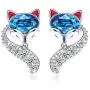 PLATO H S925 Sterling Silver Fox Animal Sets Crystals for Women Teen Girl PLATO H S925 Sterling Silver Fox Animal Sets Crystals for Women Teen Girl