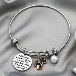 Squirrel Bracelet Advice from a Squirrel Gifts for Squirrel Lovers Nature Lovers Go Out on a Limb Squirrel Gifts