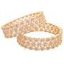 Ratnavali Jewels CZ Zirconia Gold Tone Marquise Diamond Elegant Bollywood Indian Bangles Kada Jewelry Women Wedding Bride