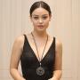 Necklaces for Women Long Statement Silver Pendant Necklace with Leather Rope