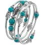 BULINLIN Layered Wrap Bangle Turquoise Bracelet - Bead Bracelet with Natural Agate Stone, Gifts for Women