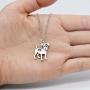 FTA Dog Necklace Paw Charm Dog Mom Gifts Silver Layered Pendants