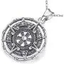 Compass Necklace For Women, Silver Pendant With Zirconia, Mayan Calendar Jewelry Charm Compass Necklace For Women, Silver Pendant With Zirconia, Mayan Calendar Jewelry Charm
