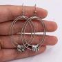 SELOVO Hook Fishhook Dangle Earrings Funky Bohemian Art Decp Jewelry Silver Tone