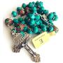 elegantmedical Turquoise TIBET COPPER BEADS STERLING 925 SILVER ROSARY NECKLACE Catholic