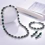 GULICX White Gold Plated Tear Drop AAA Cubic Zirconia Women Bracelet Earrings Necklace Jewelry Set
