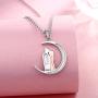 EJALEN Sterling Silver Couples Necklace - I Love You to The Moon and Back Necklace Lovers Jewelry Gifts Valentines Day, Anniversary and Birthday for Girlfriend,Wife and Women