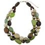 Bocar 2 Layer Statement Chunky Beaded Fashion Necklace for Women Gifts