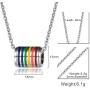 Gay Pride Cylinder Pendant Stainless Steel Rainbow Lesbian Pride Necklace Gay Pride Day