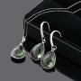 Gem Stone King 925 Sterling Silver Green Prasiolite Pendant Earrings Set 19.50 Cttw Pear Shape 16X12MM with 18 Inch Silver Chain