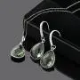 Gem Stone King 925 Sterling Silver Green Prasiolite Pendant Earrings Set 19.50 Cttw Pear Shape 16X12MM with 18 Inch Silver Chain