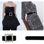 YAYOHU Fashion Designer Belts for Women with Statement Drop Earrings