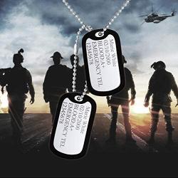 Custom4U Personalized Dog Tags Necklace for Men - Army Military Dog Tag with Silencer/Heart/Coin Pendant Free Engraving with Chain Stainless Steel - Custom Personalized Memory Jewelry for Men Women