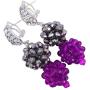 laanc Jewelry 8 Rows Hot Pink and Multicolor Gradient Crystal African Beads Nigerian Wedding Jewelry Sets