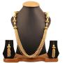 Touchstone Indian Bollywood Handcrafted Traditional Royal Mughal Kundan Polki Meenakari Enamel Colorful Wedding Designer Jewelry Long Necklace Set in Gold and Silver Tone for Women.