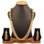 Touchstone Indian Bollywood Handcrafted Traditional Royal Mughal Kundan Polki Meenakari Enamel Colorful Wedding Designer Jewelry Long Necklace Set in Gold and Silver Tone for Women.