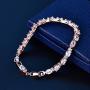 GULICX Rose Gold Plated Clear CZ Stone Cubic Zirconia Women Tennis Bracelet