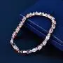 GULICX Rose Gold Plated Clear CZ Stone Cubic Zirconia Women Tennis Bracelet