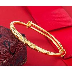 18K Gold Plated African Bangles for Women Adjustable Engaved Bracelets Women Jewelry 2 Pcs/Pack