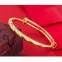 18K Gold Plated African Bangles for Women Adjustable Engaved Bracelets Women Jewelry 2 Pcs/Pack