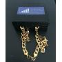 Gold Chain Necklace 7mm 24K Diamond Cut Smooth Cuban Link with a. USA Made
