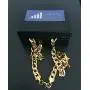 Gold Chain Necklace 7mm 24K Diamond Cut Smooth Cuban Link with a. USA Made Gold Chain Necklace 7mm 24K Diamond Cut Smooth Cuban Link with a. USA Made