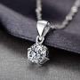 SOULMEET 14K Solid White Gold Plated 925 Sterling Silver 2ct 8mm Heart Arrows Cut Moissanite Classic Pendant Necklace Simulated Diamond Jewelry for Women Idea
