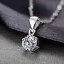 SOULMEET 14K Solid White Gold Plated 925 Sterling Silver 2ct 8mm Heart Arrows Cut Moissanite Classic Pendant Necklace Simulated Diamond Jewelry for Women Idea