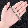 INBLUE 8mm Wide 316L Stainless Steel Bracelet Byzantine Link Chain Bracelet for Men Women Boys Water Resistance (5 Colors - Silver Black Gold Silver and Silver and Gold, 4 Lengths - 7.5'' 8'' 8.5'' 9'')