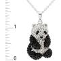 CRYSTALOGY Women’s Jewelry, Sterling Silver Swarovski Crystal Panda Bear Animal Pendant Necklace, 18” Chain