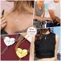 FaithHeart BFF Puzzle Stitching Necklace 2/3/4/5/6/7/8 Pcs Stainless Steel Personalized Name Heart Pendants Family Love Jewelry Free Engrave Friendship Forever Necklaces Set with Delicate Packaging