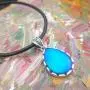 Magic Mood Stone Color Change in Antique Sterling Silver Finish Water Drop Shaped Pendant Leather Necklace Mood Necklace for Women Girl Friend Gift Magic Mood Stone Color Change in Antique Sterling Silver Finish Water Drop Shaped Pendant Leather Necklace Mood Necklace for Women Girl Friend Gift
