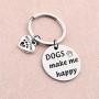 Dog Lover Keychain Gifts Pets Owner Gifts Best Friend Dog Gifts Paw Print Jewelry Puppy Doggie Animal Lover Gifts Dogs Make Me Happy