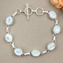 Moonstone Bracelet For Women Mom Wife 925 Silver Overlay Handmade Vintage Style Jewelry