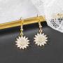 18k Gold Sunflower Drop Earrings Dainty Cubic Zirconia Flower Earrings Hypoallergenic Handmade Earrings Gift for Women Girls