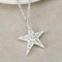 ELEGANZIA Sterling Silver Star Necklaces for Women Teen Girls, Cubic Zirconia Minimalist Friendship Necklace gifts for her