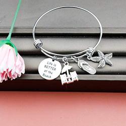 Beach Bracelet Life is Better at The Beach Beach Lover Gift Beach Themed Jewelry Summber Ocean Bracelet