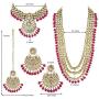 I Jewels Traditional Gold Plated Kundan Pearl Wedding Choker Necklace Set Earrings & Maang Tikka for Women (IJ325)